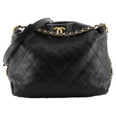 Chanel Coco Shelter Bowling Bag Quilted Shiny Lambskin Small