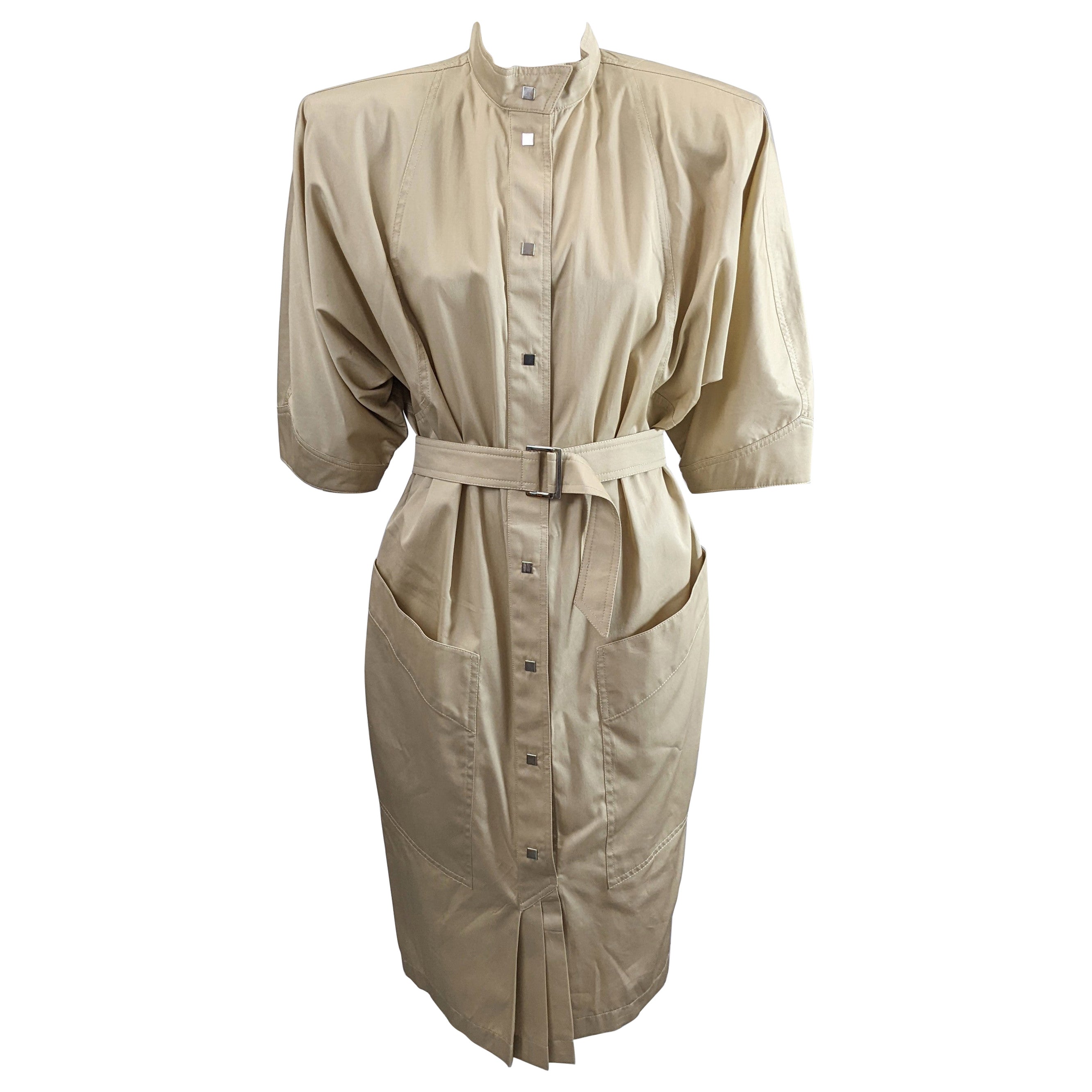 Thierry Mugler Khaki Safari-Kleid von Thierry Mugler im Angebot