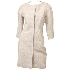 2008 Christian Dior Ivory Python 3/4 Sleeve Evening Coat