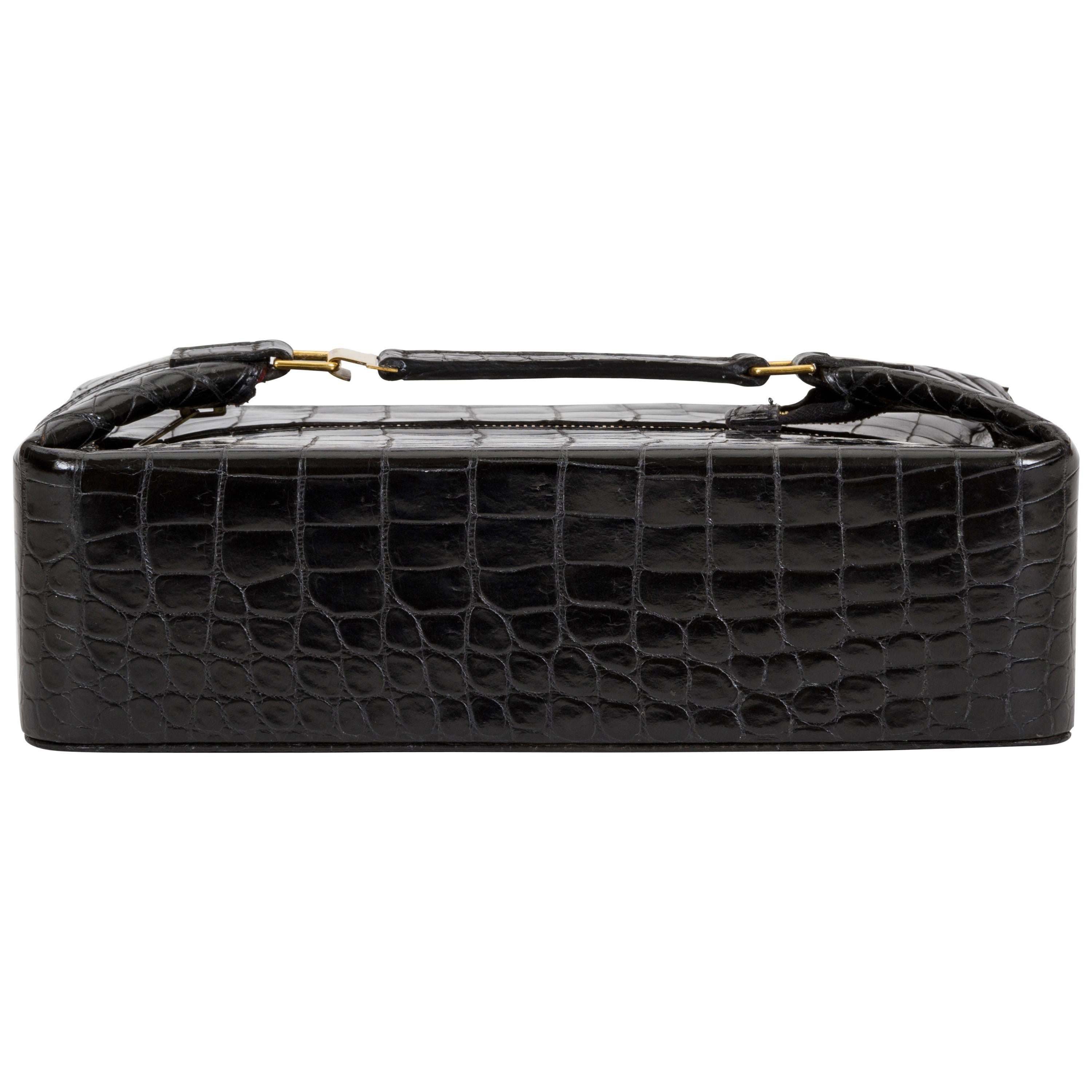 Hermès Rare Black Crocodile Beauty Case