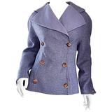 Bernard Perris Vintage Lilac Lavendar Purple Lambswool Peacoat Jacket Size 10 12