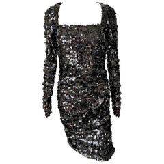 Dolce & Gabbana F/W 2011 Unworn Sequin Embellished Black Evening Dress