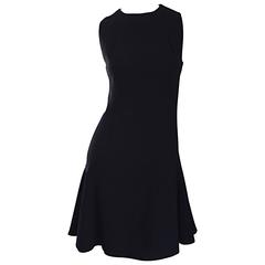 1960s Geoffrey Beene Trumpet Hem Mod Sleeveless Classic Black Vintage Dress 60s 5