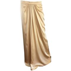 Pamela Dennis Couture Vintage Gold ' Liquid ' Silk Grecian Long Evening Skirt 6