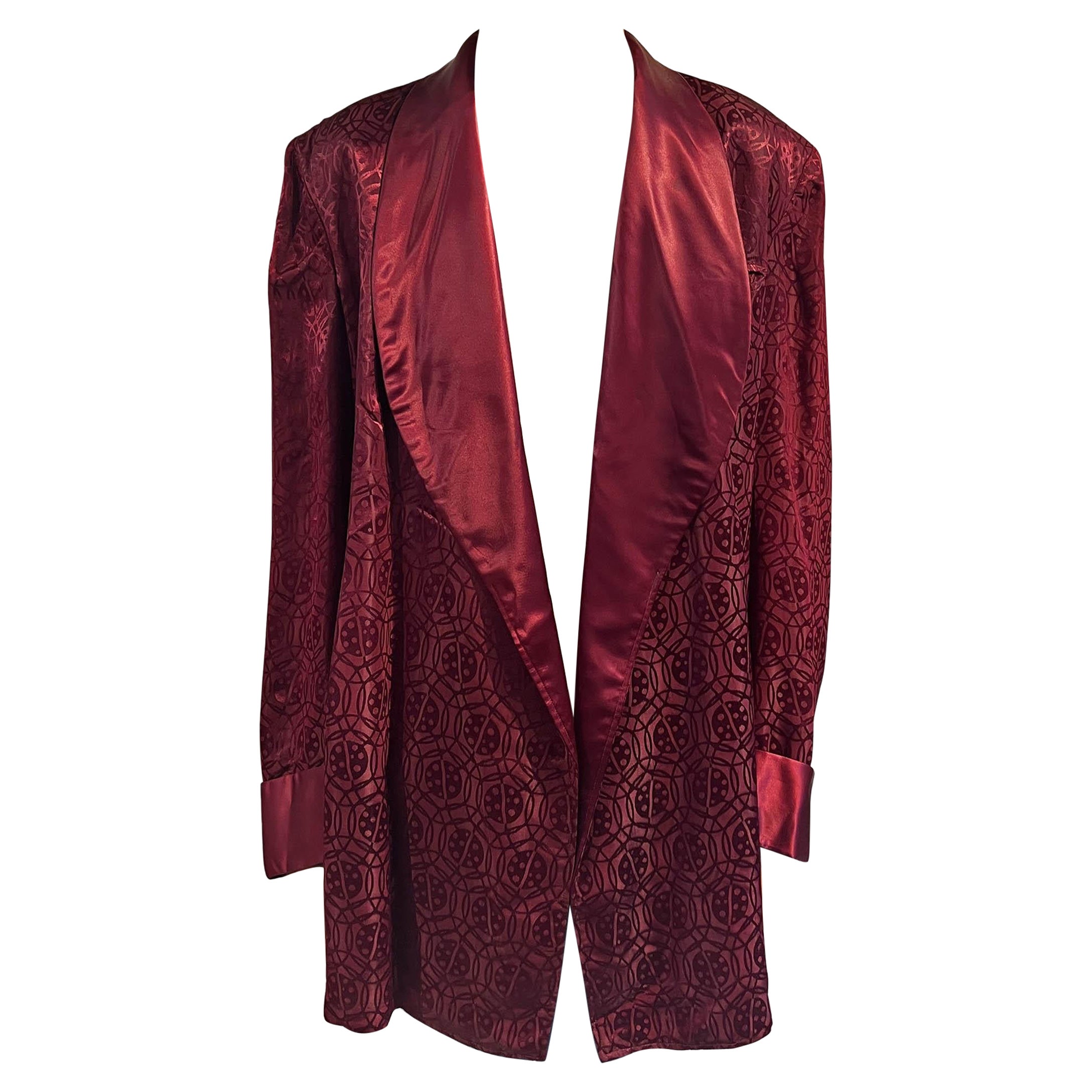 1950S Burgundy Silk Blazer For Sale