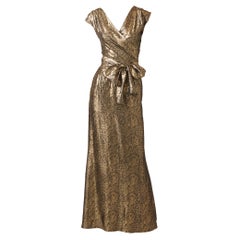 Vintage Yves Saint Laurent 70's Gold Lamé Evening Ensemble