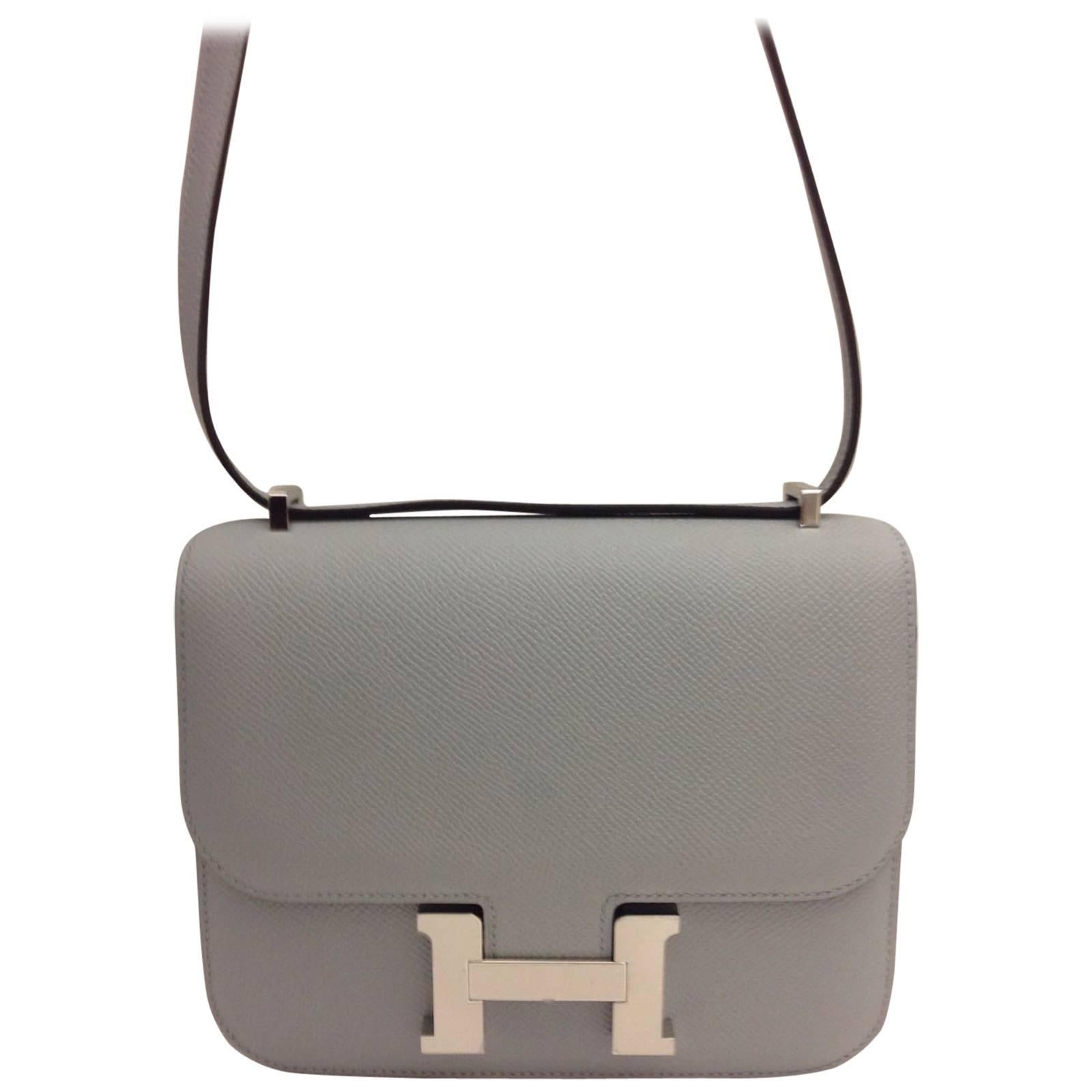 Hermes Constance 19 Blue Glacier Epsom PHW