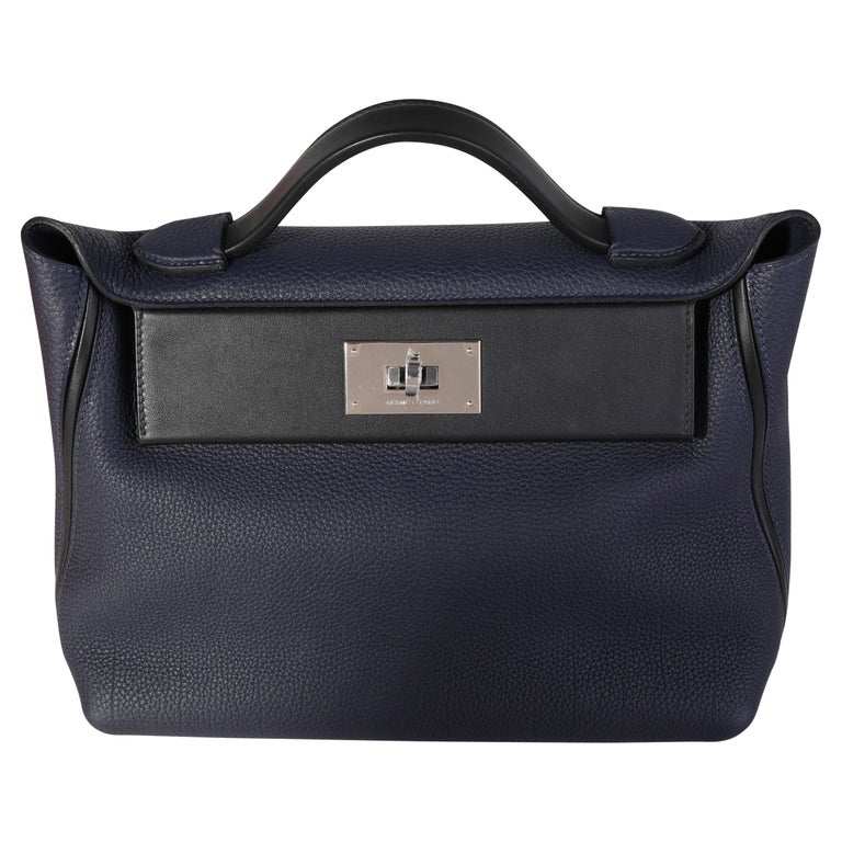 HERMÈS 24/24 - 21 handbag in Bleu Nuit, Black, Caban and Bleu