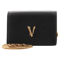 Versace Virtus Chain Wallet Leather Mini