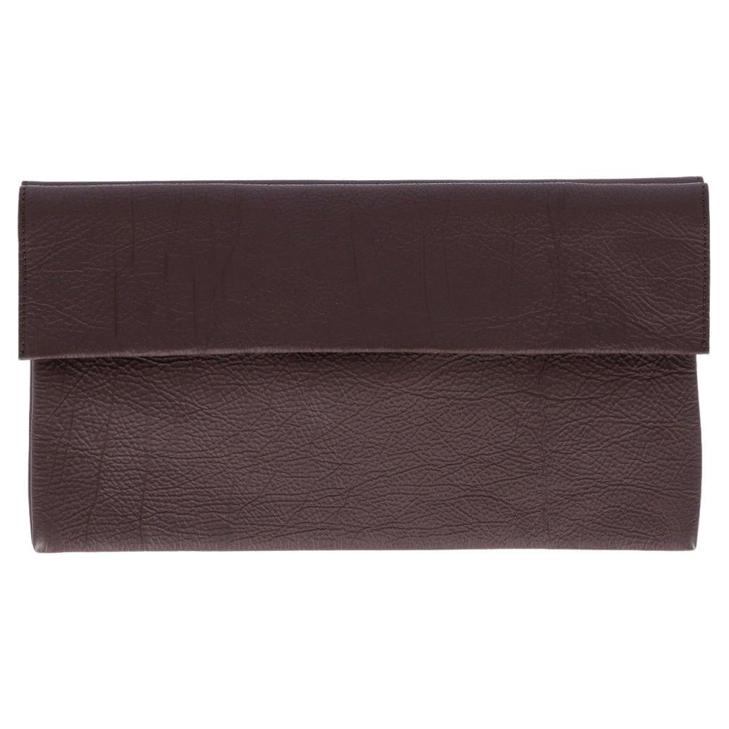 2000s Marni brown leather clutch bag For Sale