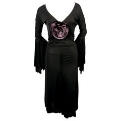 2003 TOM FORD für YVES SAINT LAURENT Schwarzes Laufstegkleid mit Rose