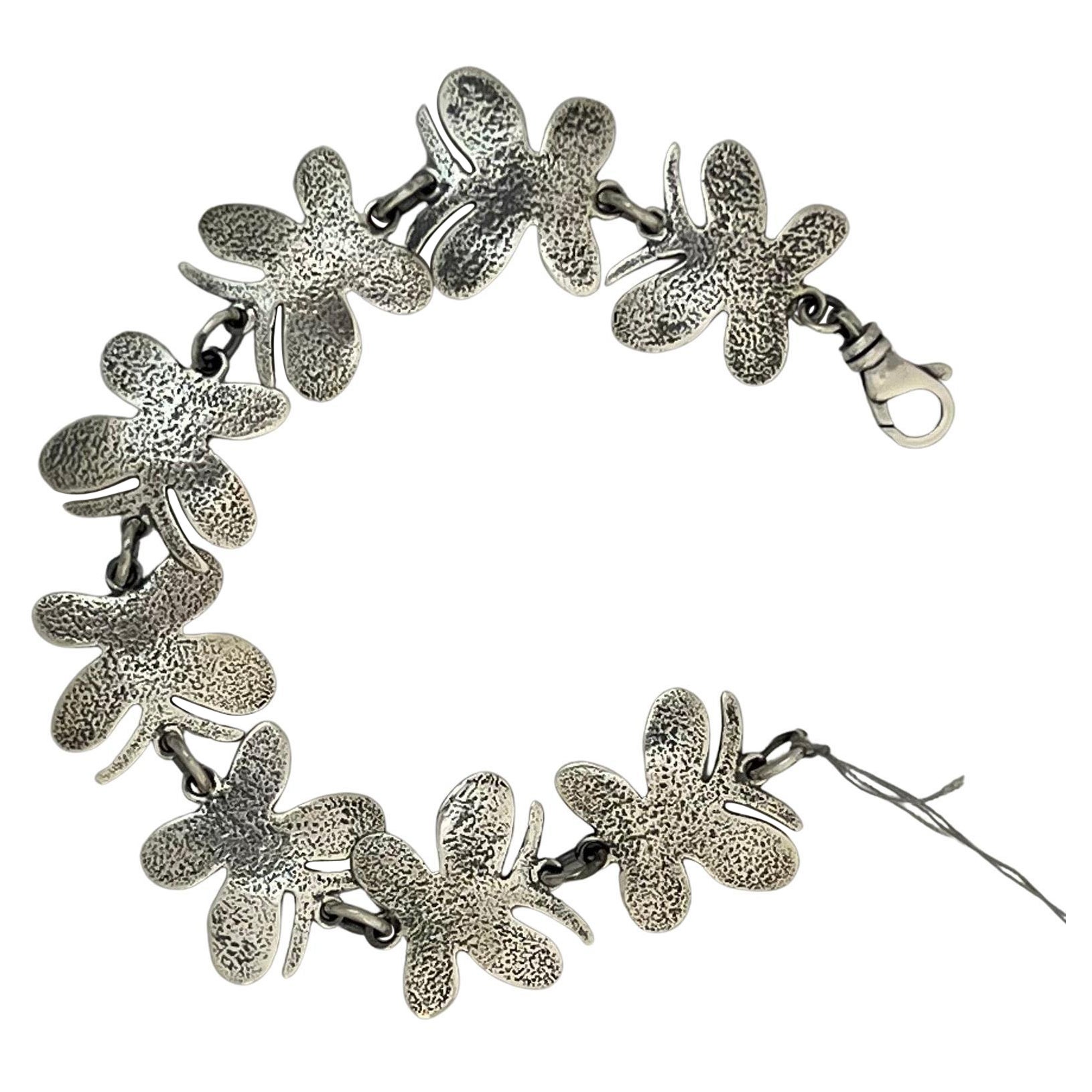 Butterfly Link bracelet by Melanie Yazzie, silver, tennis bracelet, Navajo, new For Sale