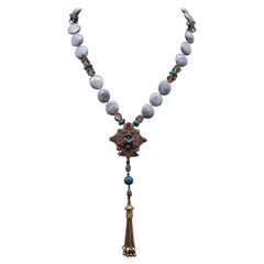 A.Jeschel Delicate Tibetan Ghau box Pearl necklace.