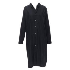 CDG COMME DES GARCONS black cotton long sleeve boxy shirt dress L