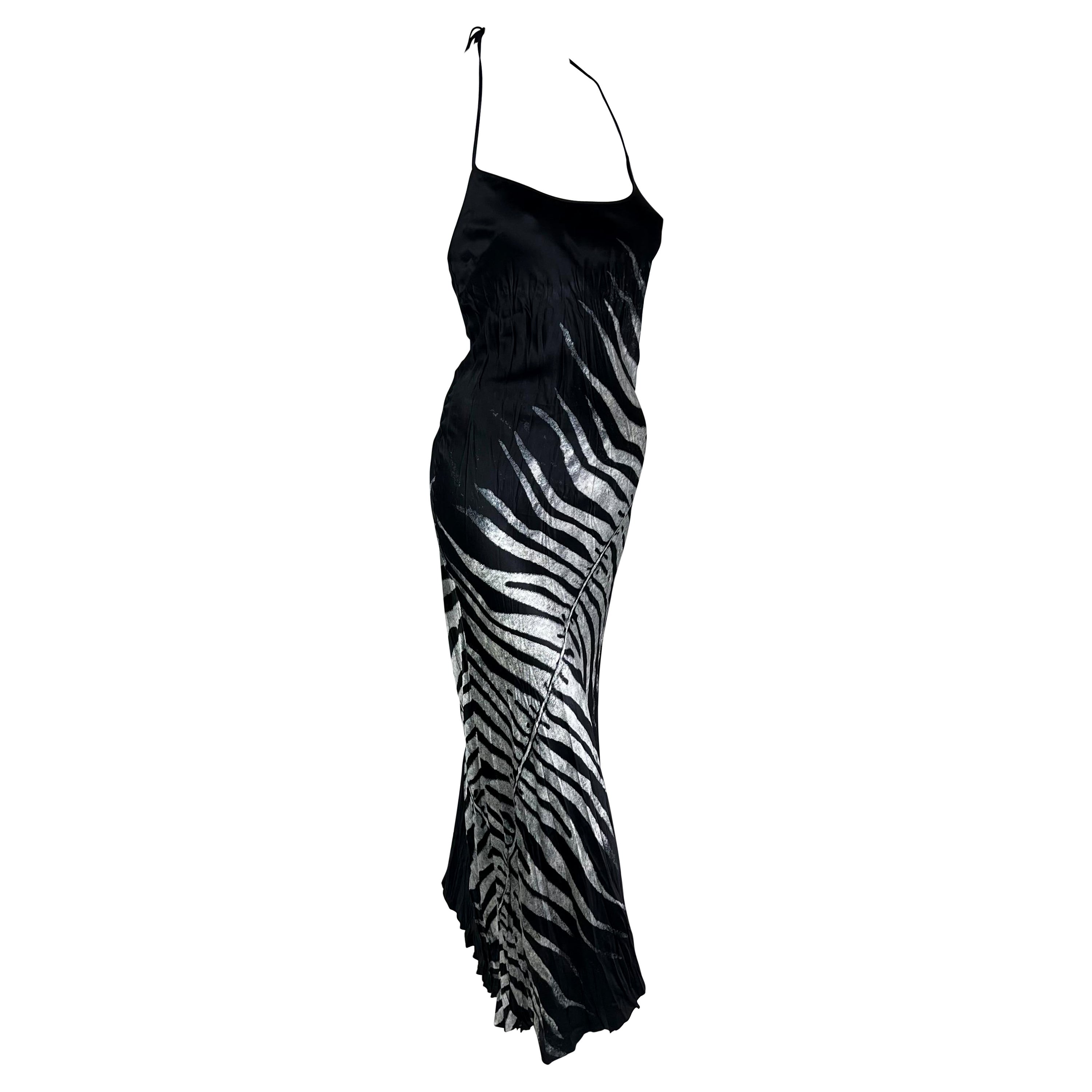 Roberto Cavalli Spring 2000 Crinkled Silk Dress For Sale