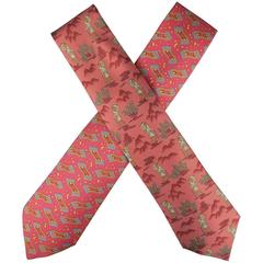 HERMES Red Vagabond & Magic Carpet Silk Tie Set