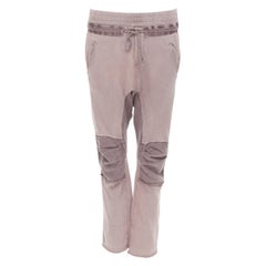 HAIDER ACKERMANN Perth dusty pink distressed deconstructed cotton sweat pants S
