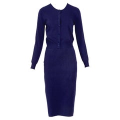 Set cardigan e gonna Alaia vintage anni '90 in misto viscosa elasticizzata.