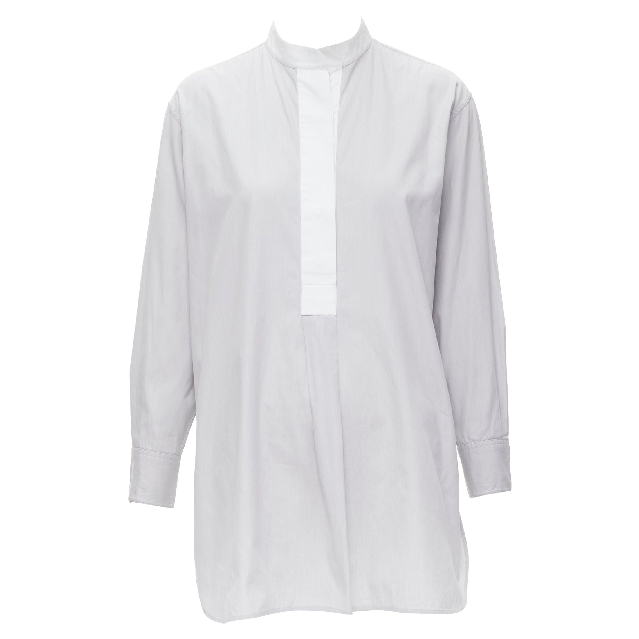 Celine 25 Polo Long Sleeves Shirt White Silk Cotton main image 1