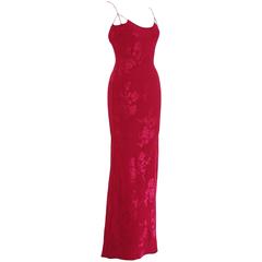 Christian Dior by John Galliano fuchsia silk bias cut evening dress, c. 1990s 7
