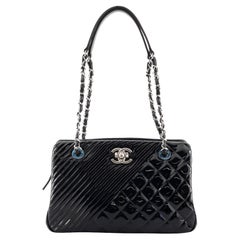 Chanel Coco Boy Tote Quilted Patent Medium