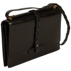 Vintage Hermès Black Box  Shoulder Bag