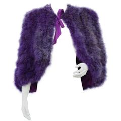  1930s purple marabou feather cape 