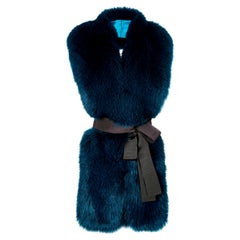 Verheyen London Legacy Stole in Jade Fox Fur & Silk Lining 