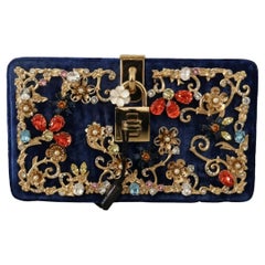 Dolce & Gabbana Evening party clutch purse with gold metal detailing bag