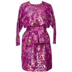 1980s Yves Saint Laurent Brocade Dress