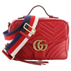 Gucci GG Marmont Zip Around Camera Bag Matelasse Leather Small