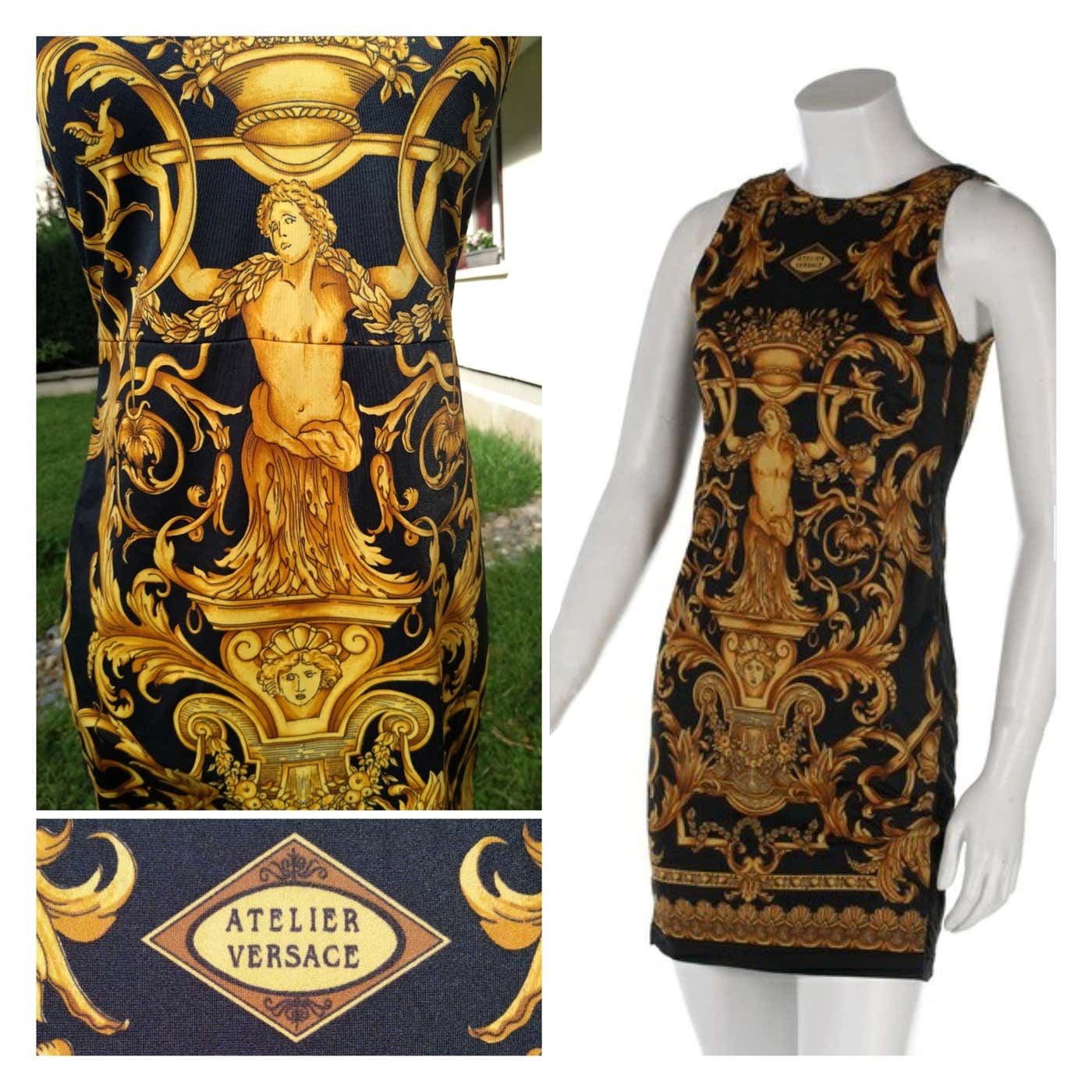Iconic Atelier Gianni Versace Couture SS 1992 Baroque Black Medusa Mini ...