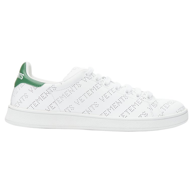 new VETEMENTS 2018 Demna logo perforated Stan Smith low top sneaker EU38  For Sale at 1stDibs
