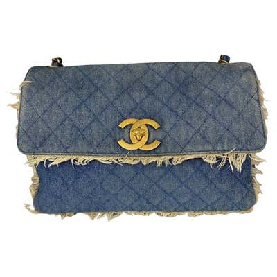 Chanel Vanity Case Blue and White Crumpled Calfskin Bag at 1stDibs