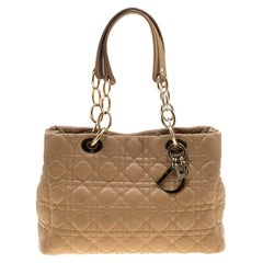 Dior Beige Cannage Leather Dior Soft Shopping Tote