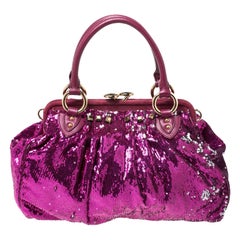 Marc Jacobs Fuchsia Sequins New York Rocker Stam Shoulder Bag