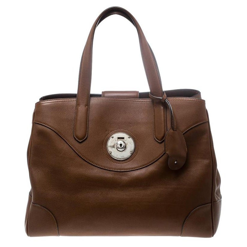 Ralph Lauren Runway Equestrian Stirrup Red Suede Brown Leather Shoulder