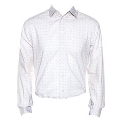 Louis Vuitton Off White Printed Cotton Long Sleeve Shirt M
