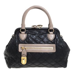 Used Marc Jacobs Black Quilted Leather Mini Stam Satchel
