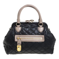 Marc Jacobs Black Quilted Leather Mini Stam Satchel