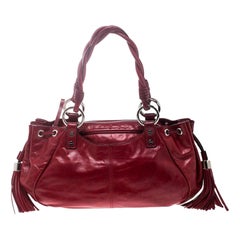 Used Givenchy Red Leather Drawstring Shoulder Bag