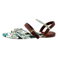 Louis Vuitton Two Tone Patent Leather And Leather Flat Sandals Size 39.5