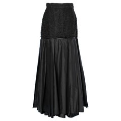 Long evening skirt in black lace and pleated taffetas Gianni Versace 