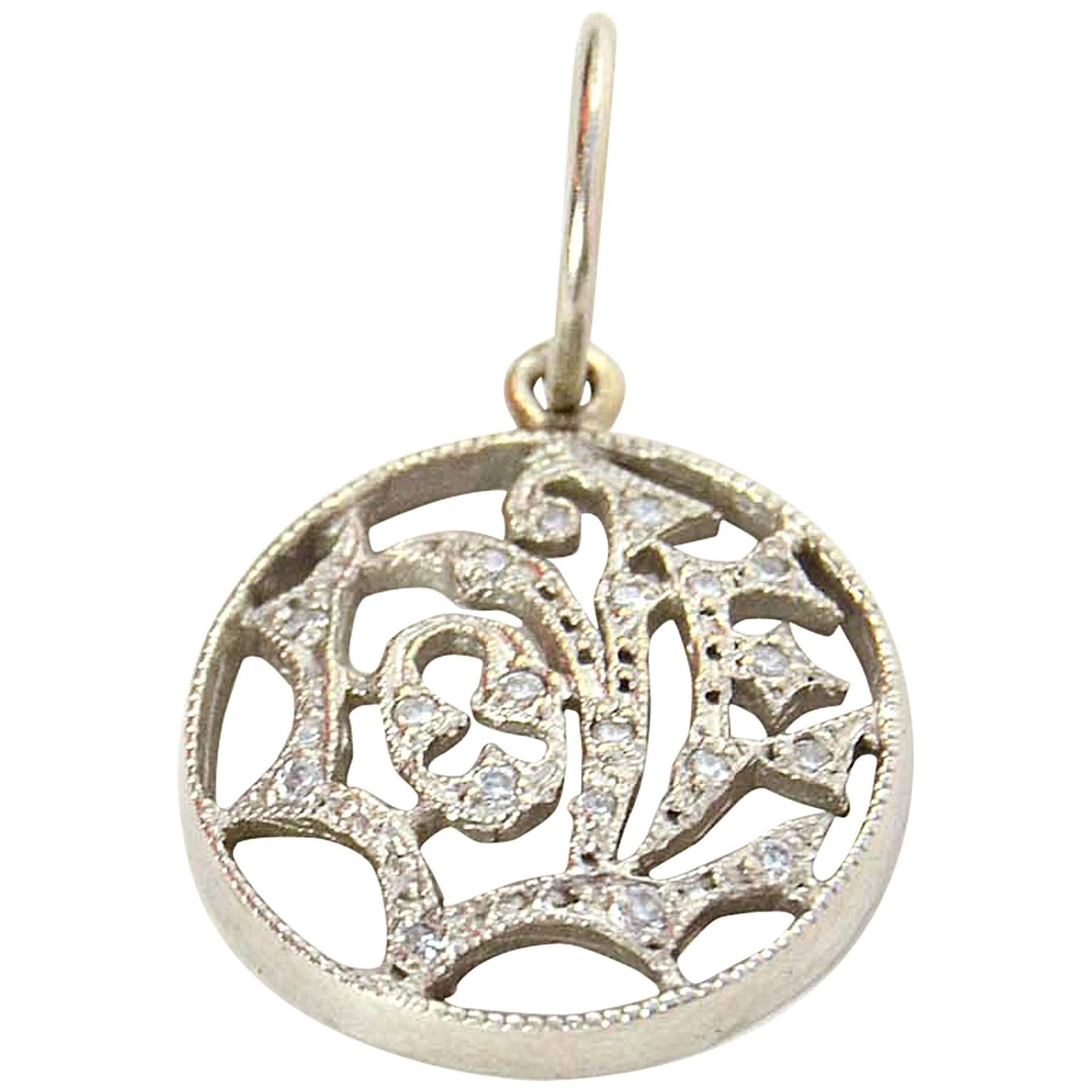 Cathy Waterman Platinum & Diamond Love Pendant