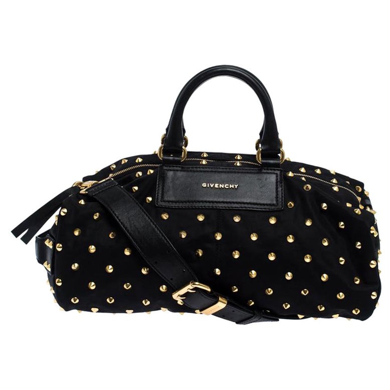 Givenchy Black Studded Nylon Satchel Bag