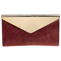 Jimmy Choo Burgundy Shimmering Leather Charlize Clutch