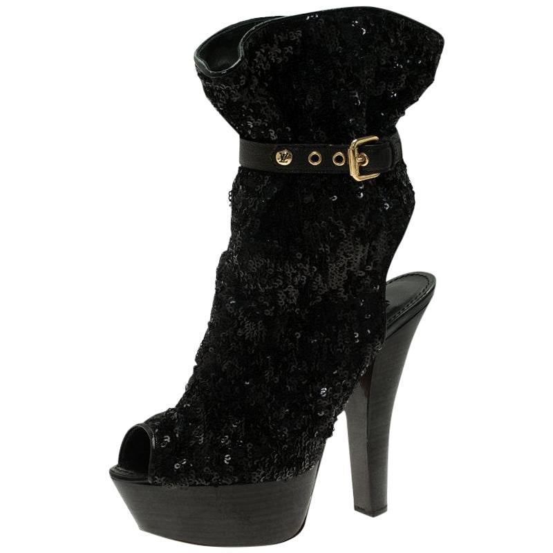 Louis Vuitton Black Sequins and Leather 