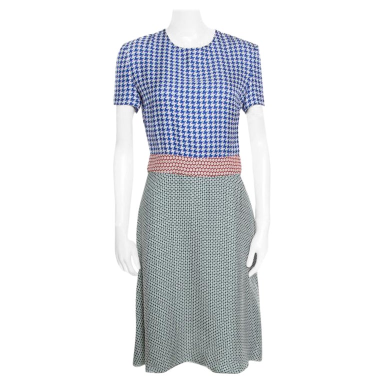 Stella McCartney Multicolor Printed Crepe Short Sleeve Dress S For Sale