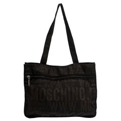 Sac fourre-tout Moschino en nylon marron foncé caractéristique