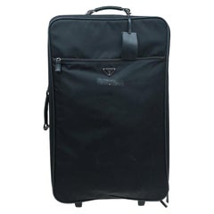 Prada Black Nylon Signature Rolling Suitcase